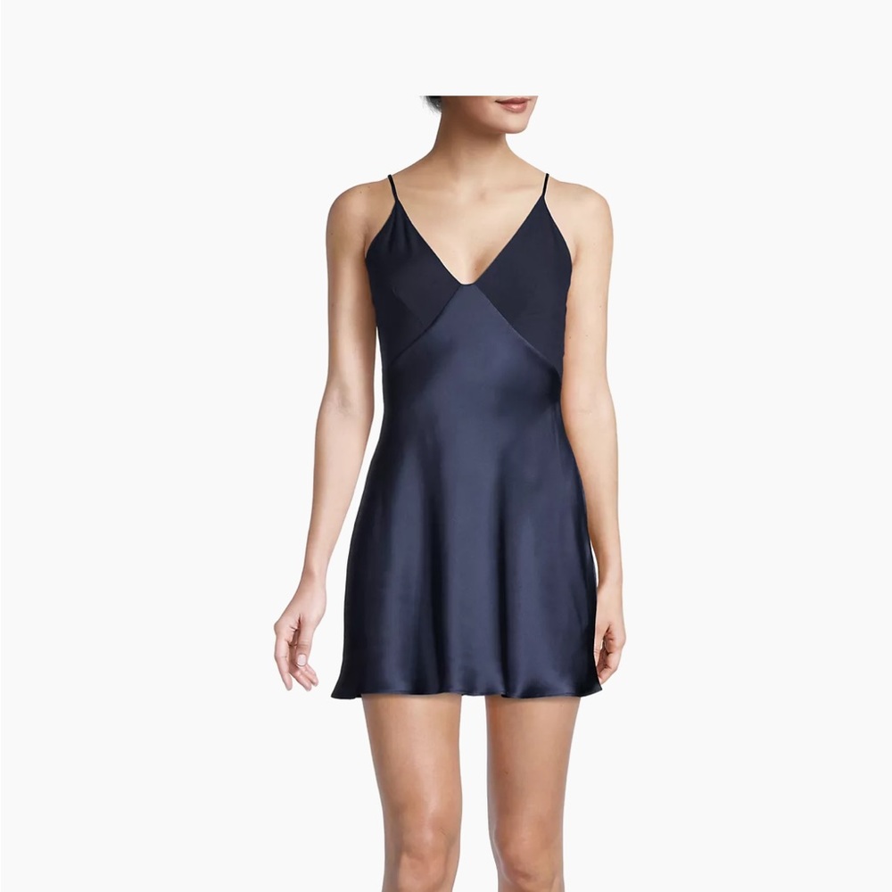Natori Essentials Satin Chemise Midnight Navy